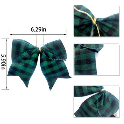 Kalėdų juostelė Juoda Raudona Balta Imitacija Lininis Plaidas Kalėdinis lankelis Kalėdų eglutės dekoras Bowknot Linksmų Kalėdų dekoras namams 2022 m.