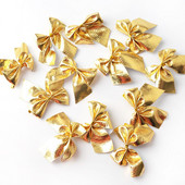 12 komada Božićne mašne Božićni viseći ukrasi Zlatno-crvena trakasta mašna Božićno drvce Ukrasi za mašne Novogodišnji dekor 2023.