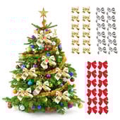 12gab Ziemassvētku bantes amatniecībai Dzimšanas dienas ballītes Dāvanu Dekorācijas Ziemassvētku Dekoratīvie rotājumi Svētku piekaramie banti Ziemassvētku banti