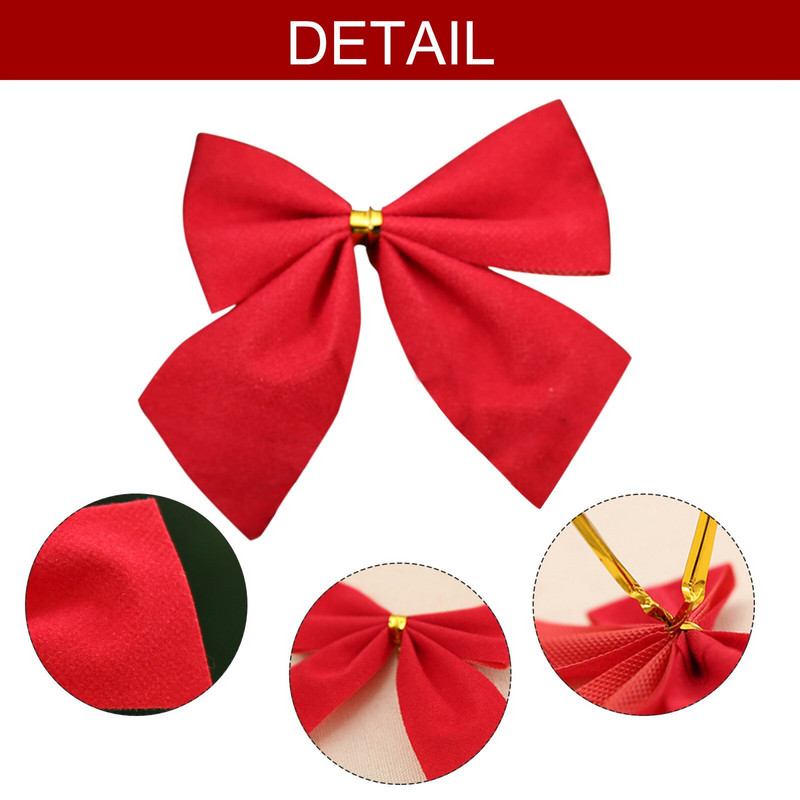12gab Ziemassvētku bantes amatniecībai Dzimšanas dienas ballītes Dāvanu Dekorācijas Ziemassvētku Dekoratīvie rotājumi Svētku piekaramie banti Ziemassvētku banti