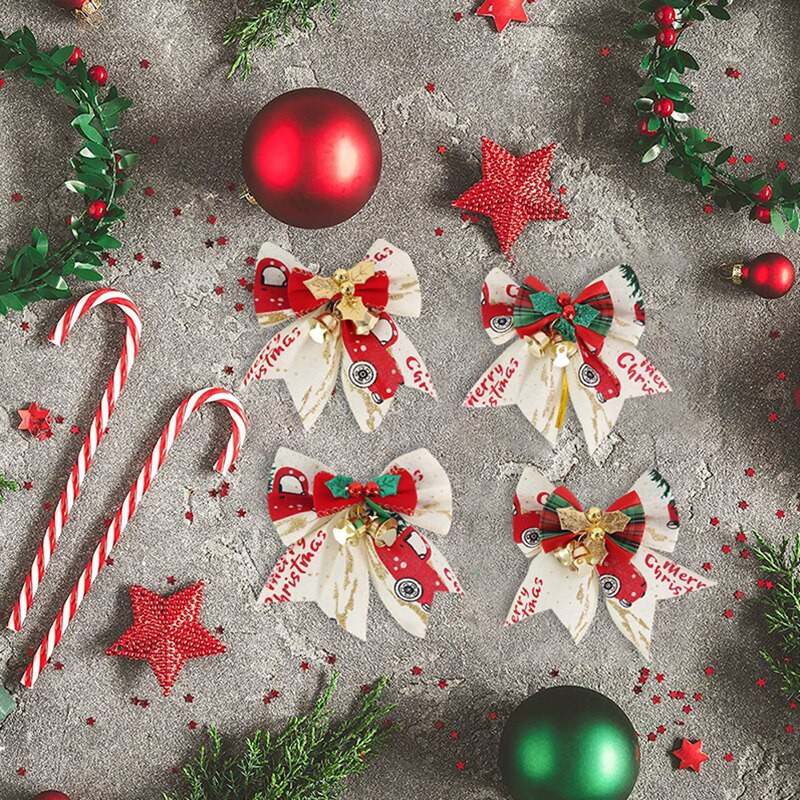 4kom/pak. Male zvonaste mašne Ukrasi za božićno drvce za dom Dekoracije za svatove Novogodišnji darovi Mašne Rukotvorine