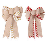 Uusaasta kaunistused koju Jõulupuu kaunistused Triibulised õmmeldud vibud näputöö jaoks Pulmaauto sõlm jõuluvibu