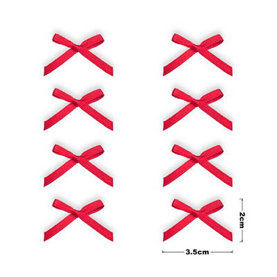 (200kom/pak) Mašne sa crvenom vrpcom Male mašne od satenske vrpce Cvjetni rukotvorinski ukras Ručni rad DIY Božićni ukras za svadbe