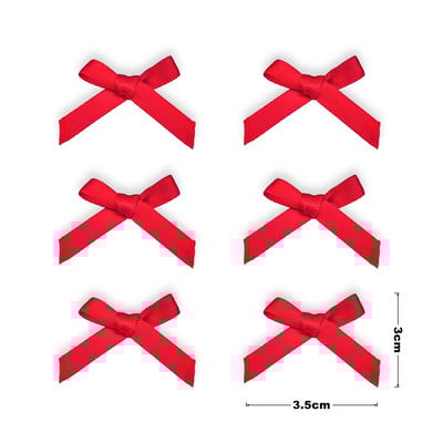 (200kom/pak) Mašne sa crvenom vrpcom Male mašne od satenske vrpce Cvjetni rukotvorinski ukras Ručni rad DIY Božićni ukras za svadbe