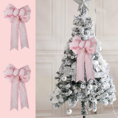 Noua fundă de Crăciun, panglică mare, coroană agățată, arcuri, ornamente, imprimare cu elan, decorațiuni pentru copac, împachetare de Crăciun, pandantiv, recuzită pentru festival