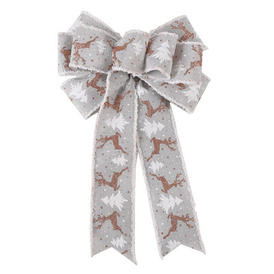 Noua fundă de Crăciun, panglică mare, coroană agățată, arcuri, ornamente, imprimare cu elan, decorațiuni pentru copac, împachetare de Crăciun, pandantiv, recuzită pentru festival