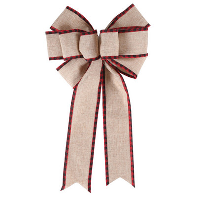 Noua fundă de Crăciun, panglică mare, coroană agățată, arcuri, ornamente, imprimare cu elan, decorațiuni pentru copac, împachetare de Crăciun, pandantiv, recuzită pentru festival