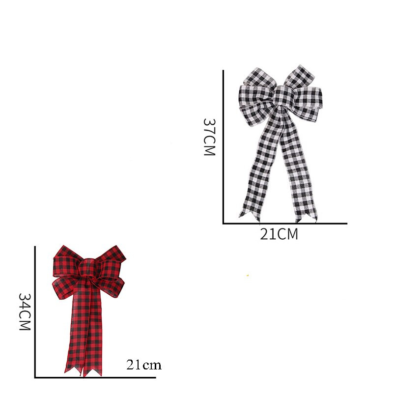 Veliki novogodišnji ukrasi Božićne mašne Rukotvorine Ukrasi za božićno drvce Zamatanje božićnih darova Crvena i bijela rešetkasta mašna