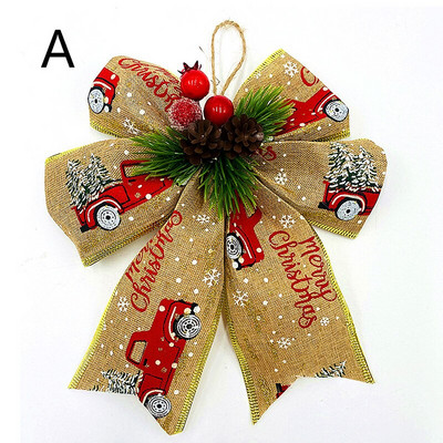 Decoratiune cu fundita de Craciun Decoratiune pentru brad de Craciun Festiv Petrecere Acasă Cadou cu fundite Accesorii DIY Decorațiuni cutie cadou de Crăciun