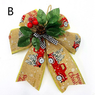 Decoratiune cu fundita de Craciun Decoratiune pentru brad de Craciun Festiv Petrecere Acasă Cadou cu fundite Accesorii DIY Decorațiuni cutie cadou de Crăciun