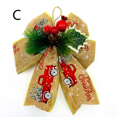 Decoratiune cu fundita de Craciun Decoratiune pentru brad de Craciun Festiv Petrecere Acasă Cadou cu fundite Accesorii DIY Decorațiuni cutie cadou de Crăciun