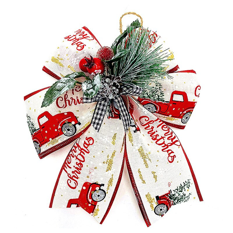 Decoratiune cu fundita de Craciun Decoratiune pentru brad de Craciun Festiv Petrecere Acasă Cadou cu fundite Accesorii DIY Decorațiuni cutie cadou de Crăciun