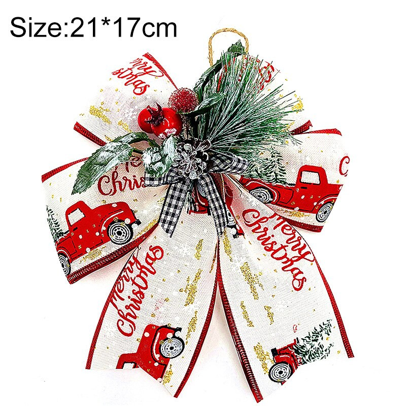 Decoratiune cu fundita de Craciun Decoratiune pentru brad de Craciun Festiv Petrecere Acasă Cadou cu fundite Accesorii DIY Decorațiuni cutie cadou de Crăciun