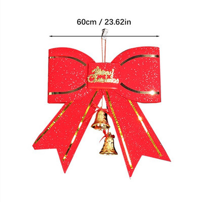Decoratune de Craciun Decorat de brad Decoratiuni de Craciun pentru casa Noel Red Papion mare 13cm Cu Pandantiv Clopot Anul Nou 2023 Cravată
