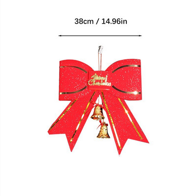 Decoratune de Craciun Decorat de brad Decoratiuni de Craciun pentru casa Noel Red Papion mare 13cm Cu Pandantiv Clopot Anul Nou 2023 Cravată