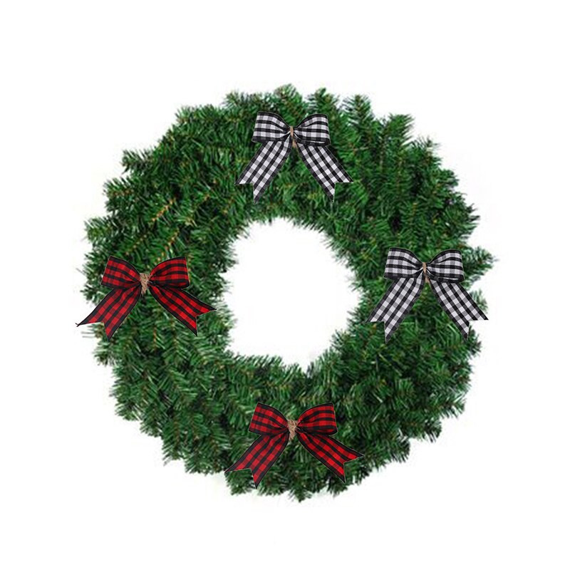 4Pcs/Paket 7cm Bowknots Božićne mašne Božićno drvce Dekoracija Poklon kutija Pakiranje Novogodišnji ukrasi Mašne za rukotvorine