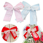 Ziemassvētku lentes bantes DIY Amatniecības ar rokām darināts audums Bowknot Ziemassvētku rotājumi mājām Jaungada dāvanas