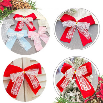 Коледни панделки с панделки Направи си сам занаятчийска ръчно изработена платнена панделка Коледна украса за дома Новогодишни подаръци