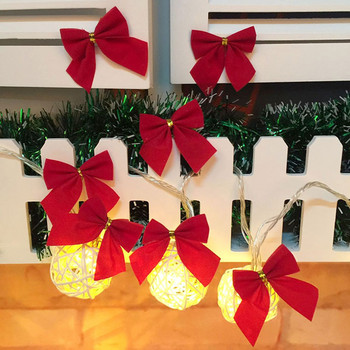 12 τμχ Πεταλούδα Φιόγκος Κρεμαστό Διακοσμητικά Χριστουγέννων Χρυσό Ασημί Κόκκινο Φιόγκος Χριστουγεννιάτικα στολίδια για το σπίτι Πρωτοχρονιά Navidad