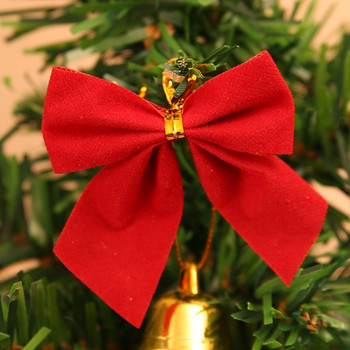 12 τμχ Πεταλούδα Φιόγκος Κρεμαστό Διακοσμητικά Χριστουγέννων Χρυσό Ασημί Κόκκινο Φιόγκος Χριστουγεννιάτικα στολίδια για το σπίτι Πρωτοχρονιά Navidad