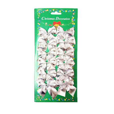 12 bucăți fluture decor agățat decorațiuni de Crăciun, auriu, argintiu, roșu, cu fundă, ornamente pentru brad de Crăciun pentru casă, Anul Nou, Navidad