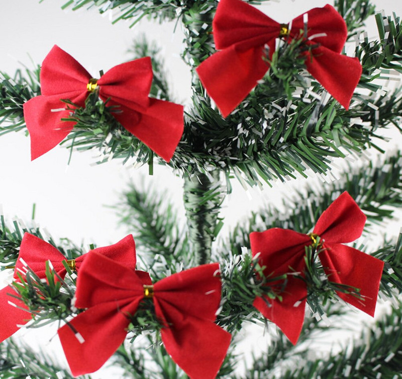 12 bucăți fluture decor agățat decorațiuni de Crăciun, auriu, argintiu, roșu, cu fundă, ornamente pentru brad de Crăciun pentru casă, Anul Nou, Navidad