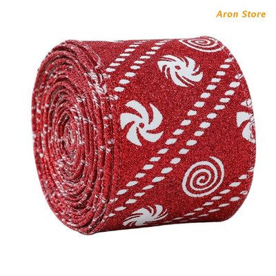 Panglici cu margine cu fir Panglică artizanală de pânză de Crăciun Articole de împachetare pentru cadouri DIY pentru decorarea pomului de Crăciun H3CF