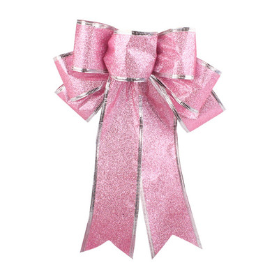 Višebojna svjetlucava ružičasta božićna mašna Vrpca Božićni privjesak Ukras za božićno drvce Božićna mašna Privjesak Navidad L5