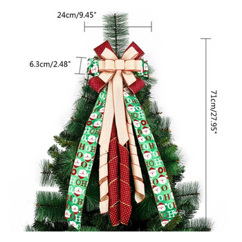 Χριστουγεννιάτικο δέντρο Santa Claus Dot Διακοσμητικό φιόγκο Αγροικία Χριστουγεννιάτικα Διακοσμητικά σπιτιού για Στεφάνια Επάνω δέντρων