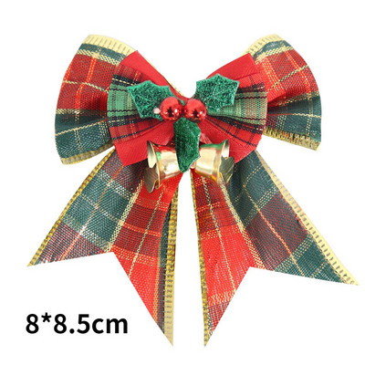 4KOM Božićne mašne sa zvončićima Mini božićne mašne DIY rukotvorine Poklon ukrasi Viseći ukras za božićno drvce Novogodišnji dekor za dom