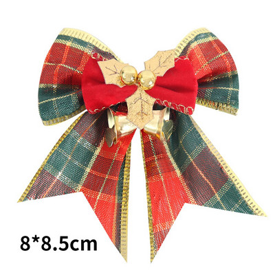 4KOM Božićne mašne sa zvončićima Mini božićne mašne DIY rukotvorine Poklon ukrasi Viseći ukras za božićno drvce Novogodišnji dekor za dom