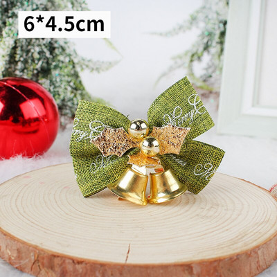 4KOM Božićne mašne sa zvončićima Mini božićne mašne DIY rukotvorine Poklon ukrasi Viseći ukras za božićno drvce Novogodišnji dekor za dom