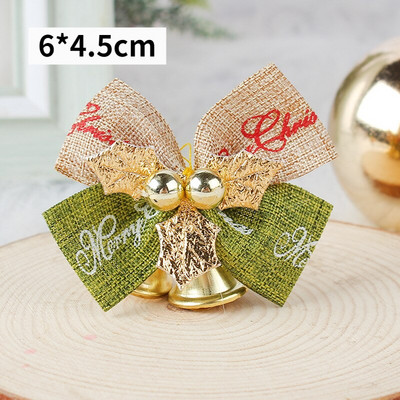 4KOM Božićne mašne sa zvončićima Mini božićne mašne DIY rukotvorine Poklon ukrasi Viseći ukras za božićno drvce Novogodišnji dekor za dom