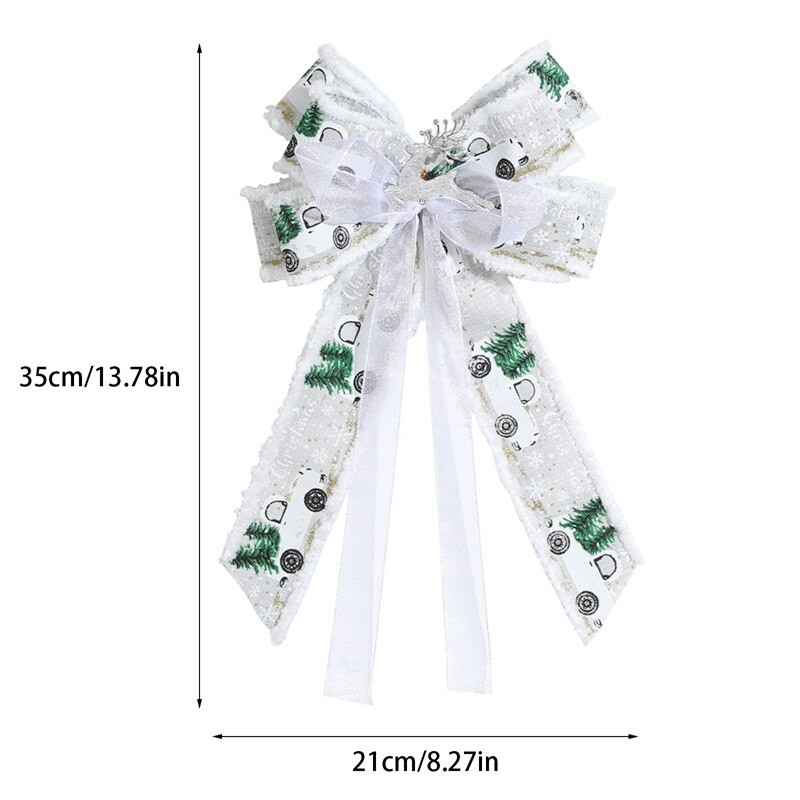 Panglici de Crăciun Fundițe mari de lenjerie de pânză Decorație superioară pentru brad de Crăciun Petrecere de Crăciun Decor acasă Pandantiv ușă de Revelion