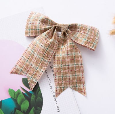 10 komada Božićne karirane mašne Buffalo karirane ukrasne mašne za božićne vijence Drvo Kućna zabava Unutarnja vanjska dekoracija