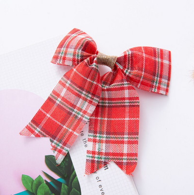 10 komada Božićne karirane mašne Buffalo karirane ukrasne mašne za božićne vijence Drvo Kućna zabava Unutarnja vanjska dekoracija
