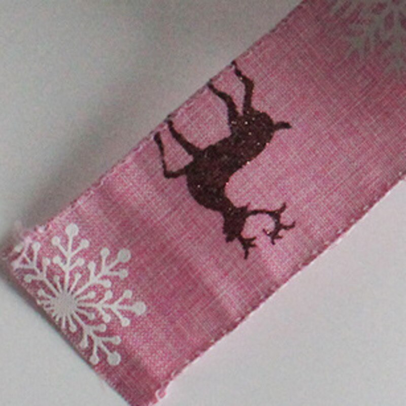 5 meetrit värviline satiinlint Häid jõule põder, trükitud jõulukinkide pakkimiseks Kodukaunistuseks Käsitsi valmistatud materjal DIY käsitöö