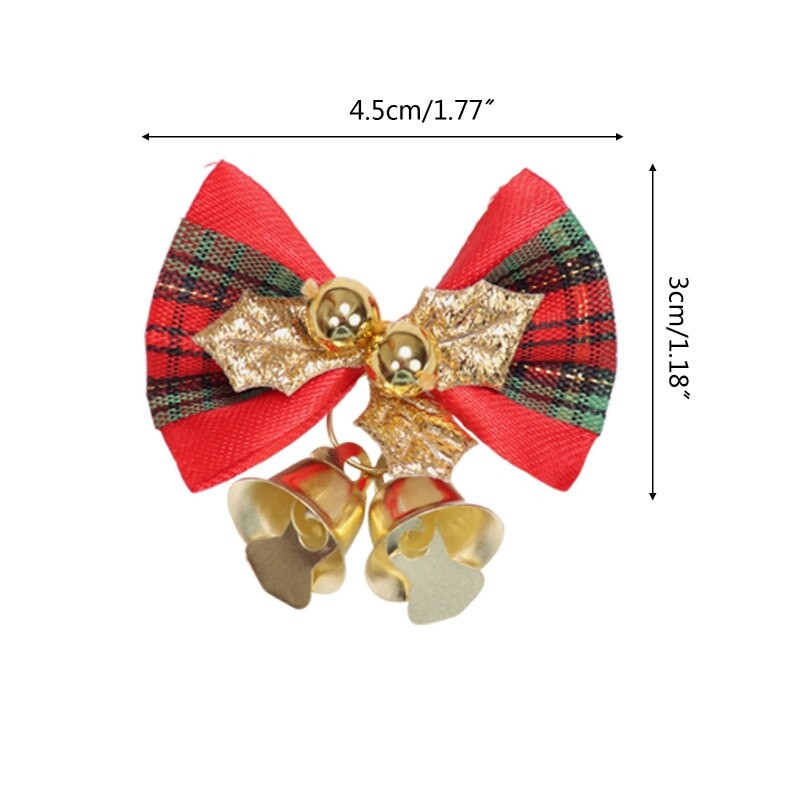 5 buc. Ornament de agățat cu fundă de Crăciun Mini arc de Crăciun cu decorațiuni cu clopote Nou