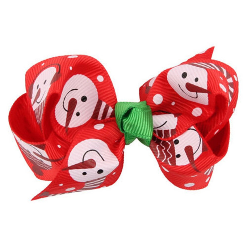 Slatka božićna mašna Snoman Ukosnice od čvrstog platna Ukrasi za božićne zabave Djed Snjegović Koje za kosu za bebe, odrasle djevojčice, darovi