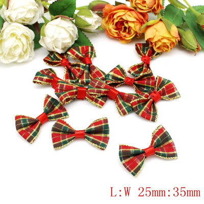 50 kom/lot Božićna leptir mašna s vrpcom od organze Otisnuta rola vrpce Ručno izrađena DIY dekoracija za zamatanje darova Mašna