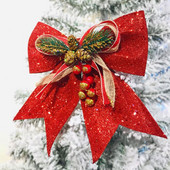 Božićno drvce, svjetlucava vrpca, mašna, privjesak, ručno rađeni novogodišnji božićni ukrasi