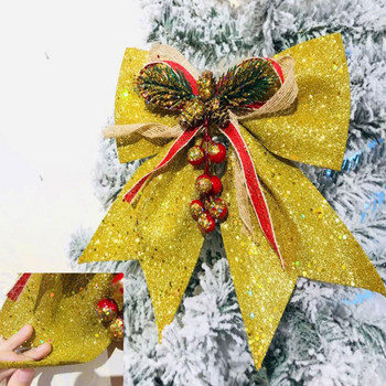 Коледна елха Блестяща панделка Декорация с висулка Ръчно изработени орнаменти за новогодишно коледно парти