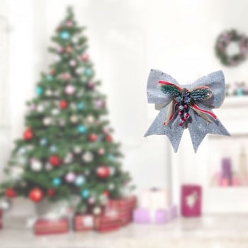 Коледна елха Блестяща панделка Декорация с висулка Ръчно изработени орнаменти за новогодишно коледно парти