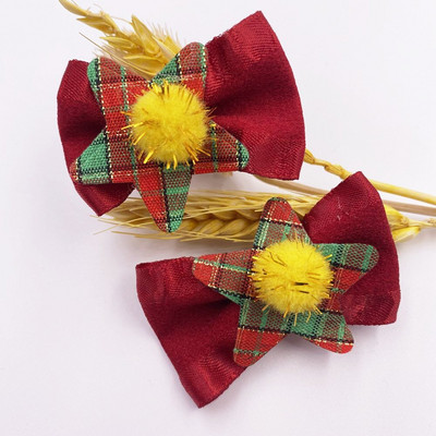 Värviline jõulupeo dekoor 37*52mm punane satiinlint käsitsi vibu pulma aplikatsioonid plaastrid meisterdada jõuluvibud Aksessuaarid