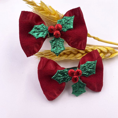 Värviline jõulupeo dekoor 37*52mm punane satiinlint käsitsi vibu pulma aplikatsioonid plaastrid meisterdada jõuluvibud Aksessuaarid