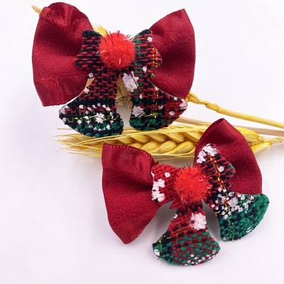 Värviline jõulupeo dekoor 37*52mm punane satiinlint käsitsi vibu pulma aplikatsioonid plaastrid meisterdada jõuluvibud Aksessuaarid