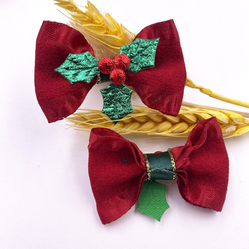 Värviline jõulupeo dekoor 37*52mm punane satiinlint käsitsi vibu pulma aplikatsioonid plaastrid meisterdada jõuluvibud Aksessuaarid