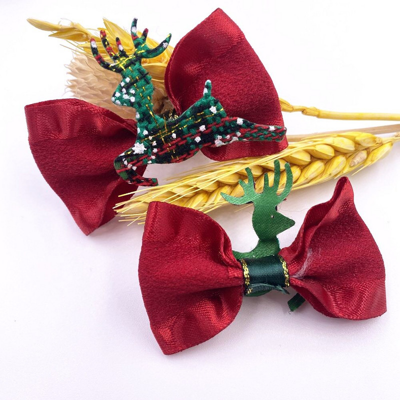 Värviline jõulupeo dekoor 37*52mm punane satiinlint käsitsi vibu pulma aplikatsioonid plaastrid meisterdada jõuluvibud Aksessuaarid