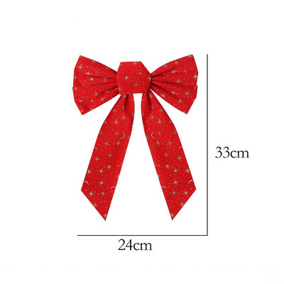 Suur kahekihiline vibu uusaastakaunistused Punase kullatähega jõuluvibu jõulupuu kaunistused uusaasta vibu käsitöökaunistused