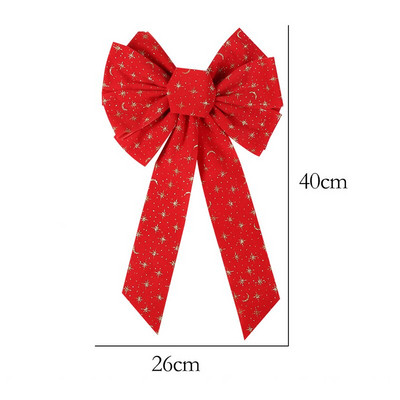 Suur kahekihiline vibu uusaastakaunistused Punase kullatähega jõuluvibu jõulupuu kaunistused uusaasta vibu käsitöökaunistused